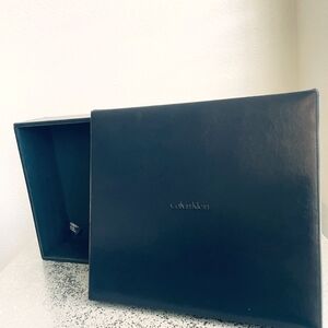 Calvin Klein Leather Like Grey Rectangle Jewelry Box